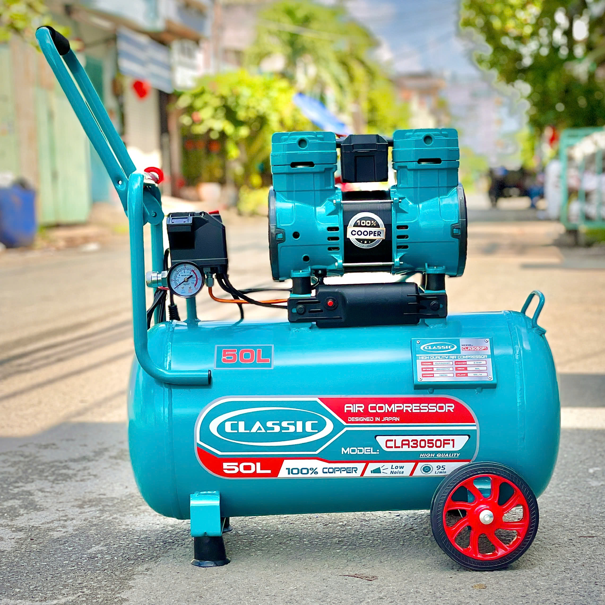 Máy Nén Khí Không Dầu 3HP x2 50L Classic CLA3050F2