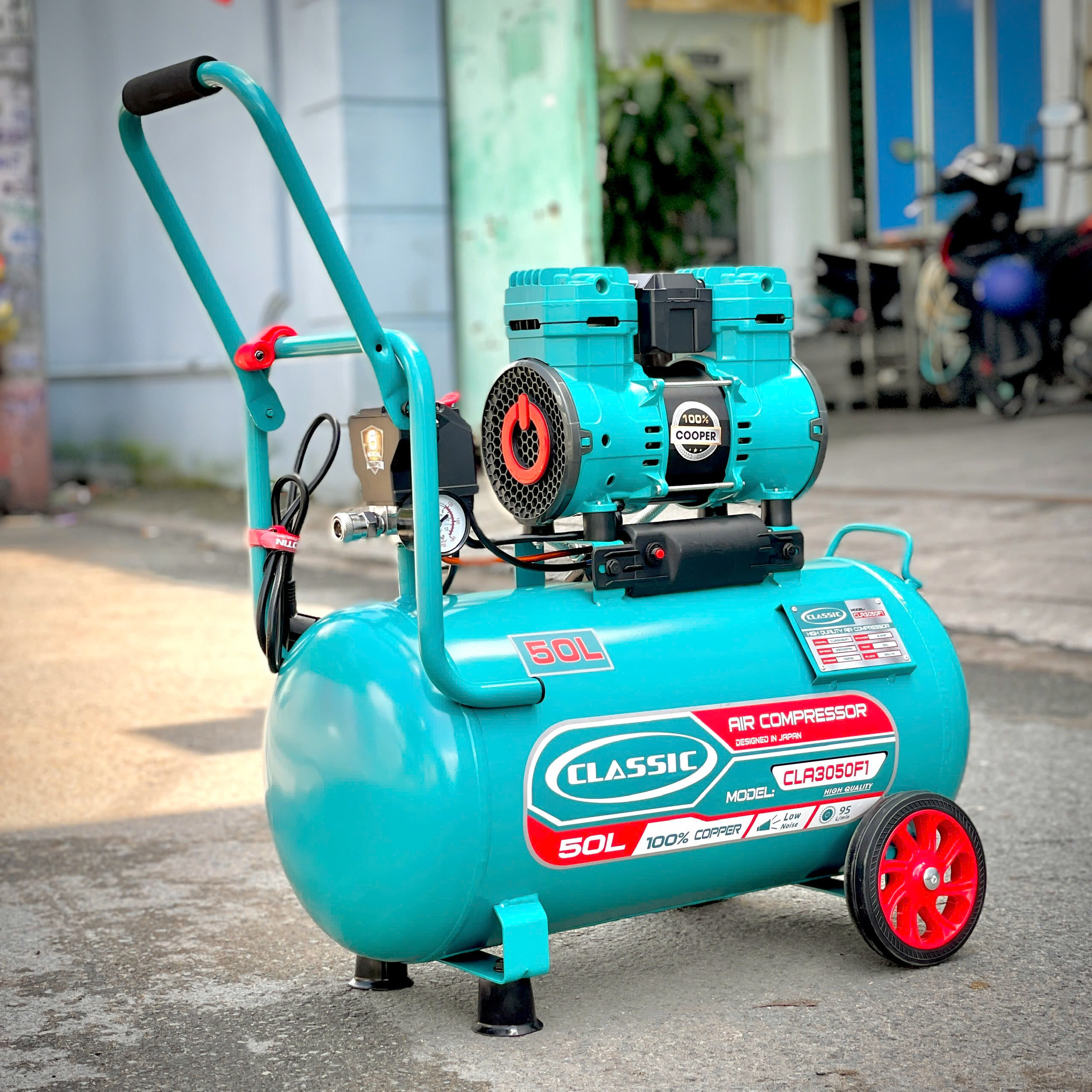 Máy Nén Khí Không Dầu 3HP x2 50L Classic CLA3050F2