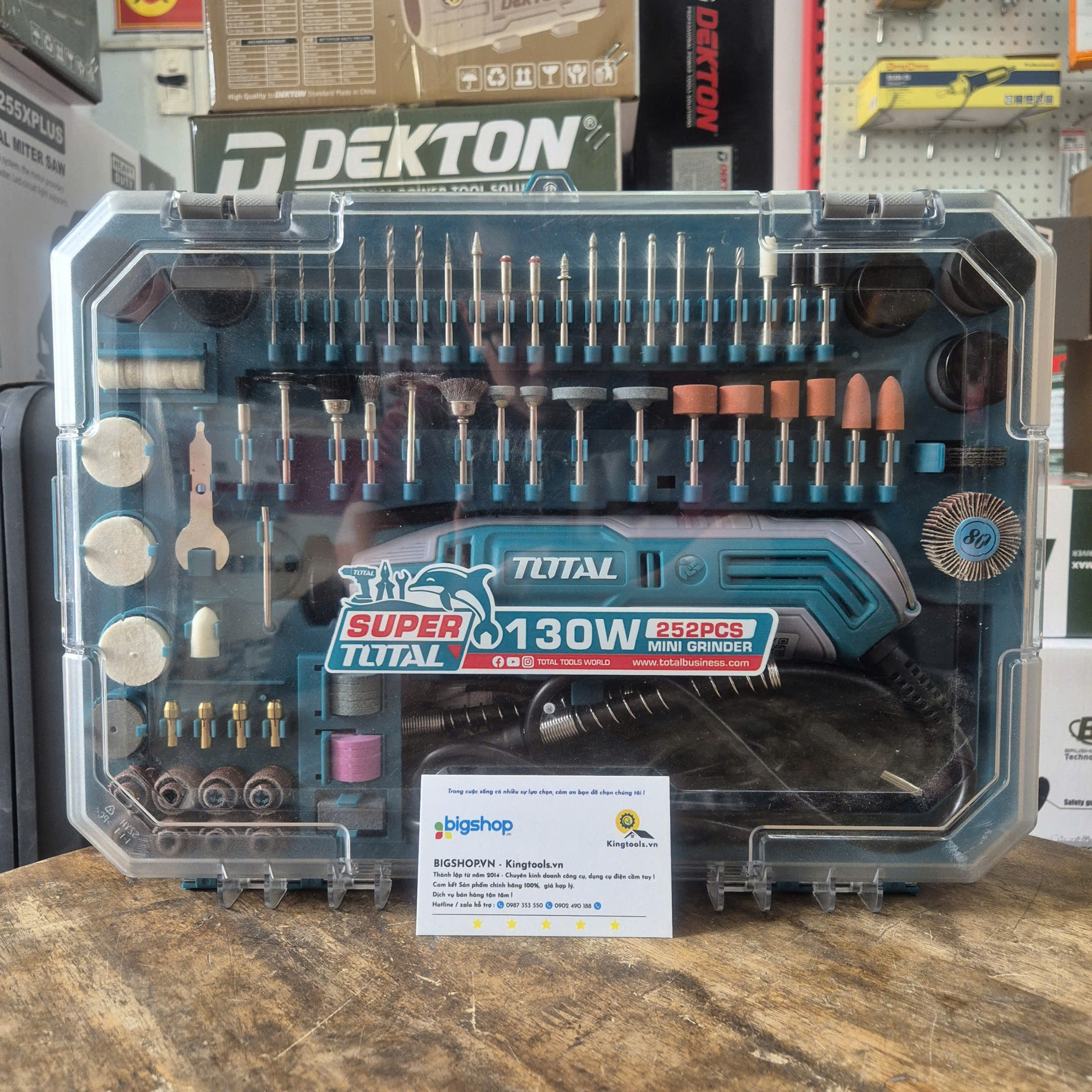 Bộ Máy Mài Khuôn Mini 130W Total TG5133261 – Kèm 251 Phụ Kiện & Trục Linh Hoạt