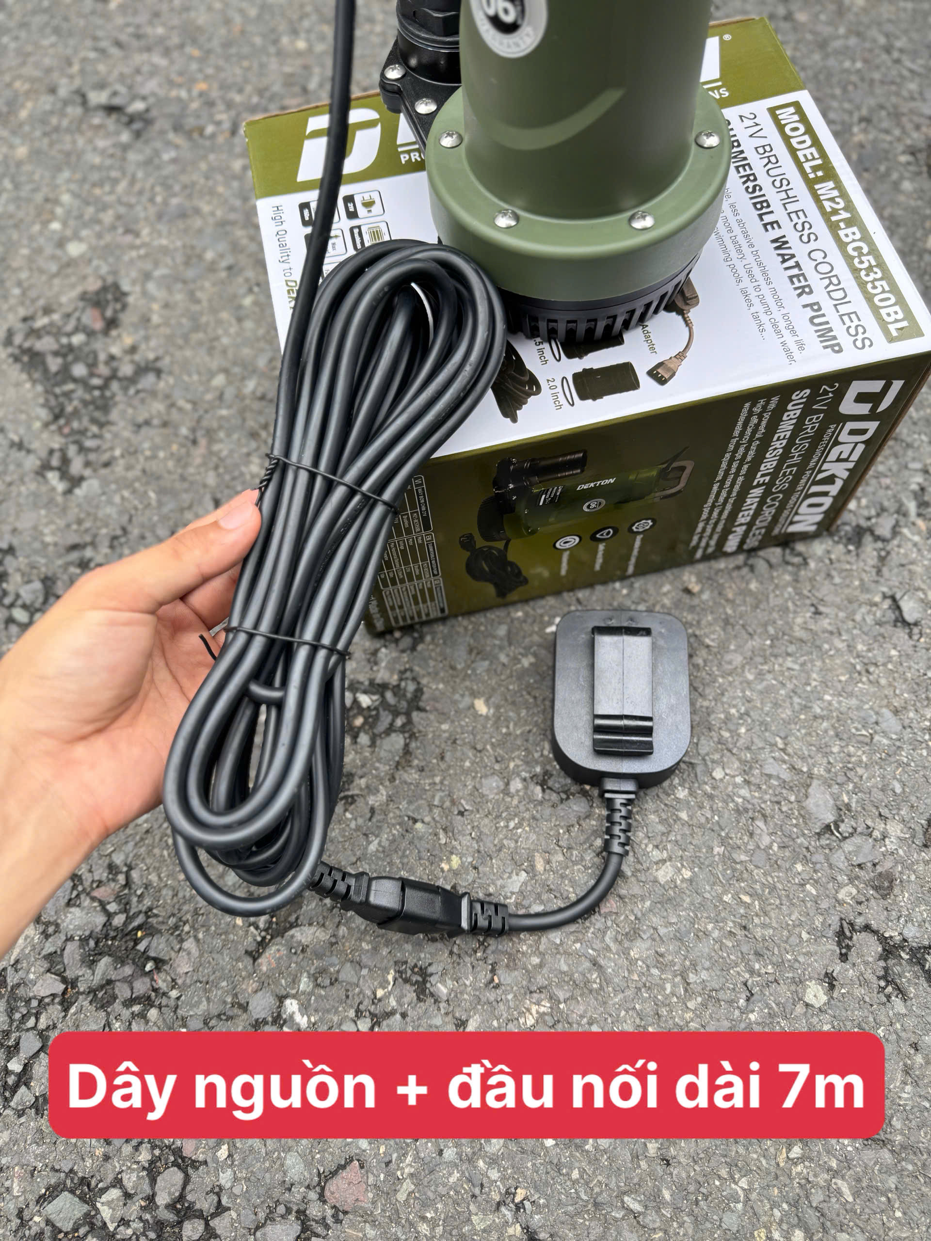 Máy bơm nước chìm DEKTON 21V M21-BC5350BL, lưu lượng 90L/phút