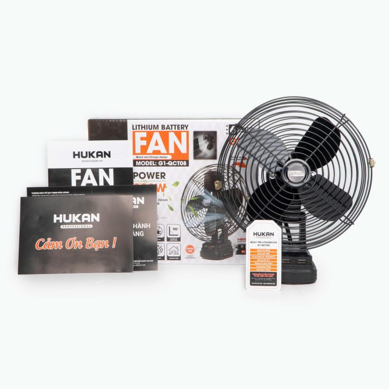 Thân quạt điện pin Lithium G1-QCT08 – 200W, 2 tốc độ, sạc USB tiện lợi
