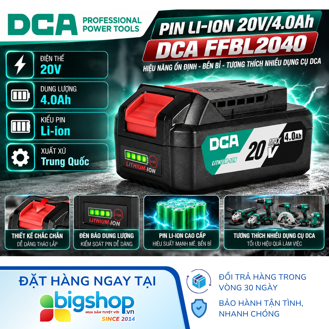 Pin Li-ion 20V/4.0Ah DCA FFBL2040