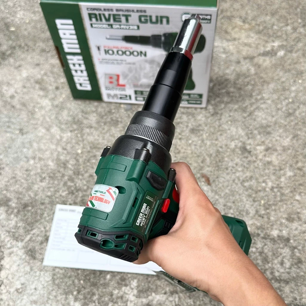 Máy rút đinh rive Greek Man GR-RIV315 không chổi than 21V – Lực rút 10.000N