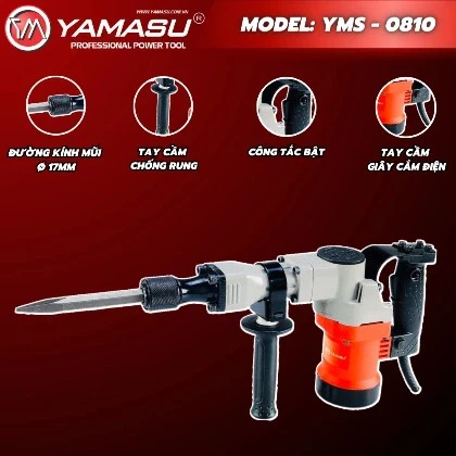 Máy đục bê tông nòng vuông YAMASU 17mm YMS-0810G2 – 1.650W