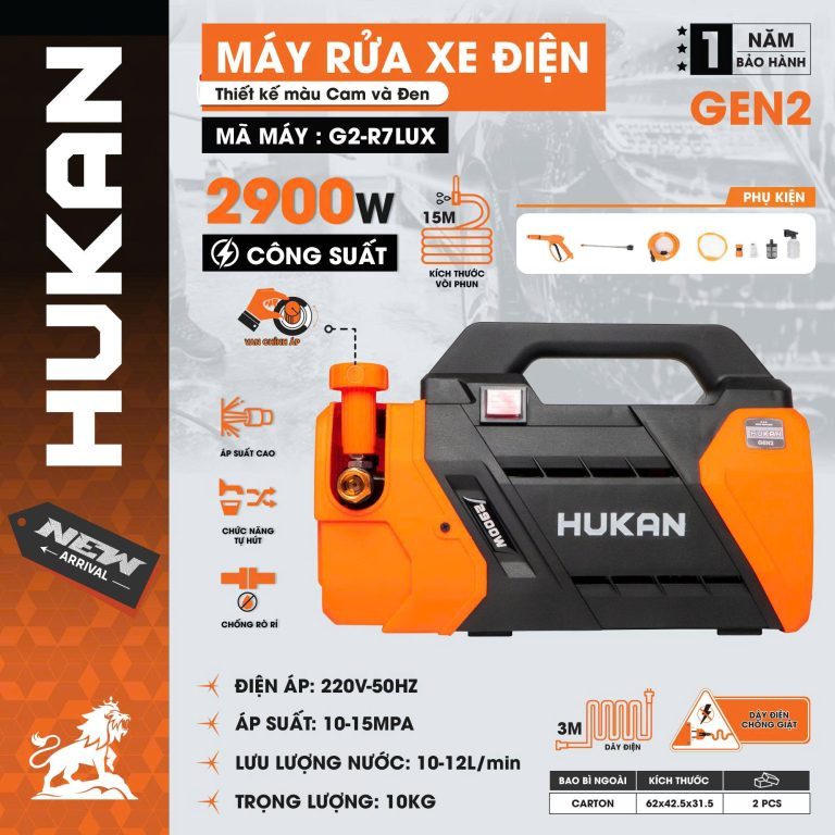 Máy Rửa Xe Điện GEN 2 G2-R7LUX 2900W