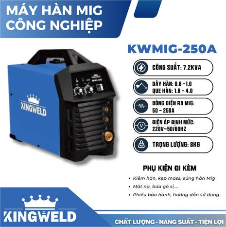 Máy hàn MIG CÔNG NGHIỆP KWMIG-250A TẶNG SÚNG MIG TO , Đồng hồ Khí