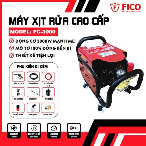 Máy Xịt Rửa Cao Cấp FICO FC-3000 -Công Suất 3000W