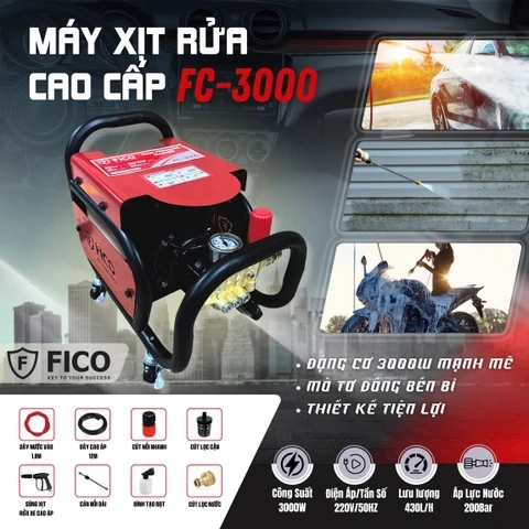 Máy Xịt Rửa Cao Cấp FICO FC-3000 -Công Suất 3000W