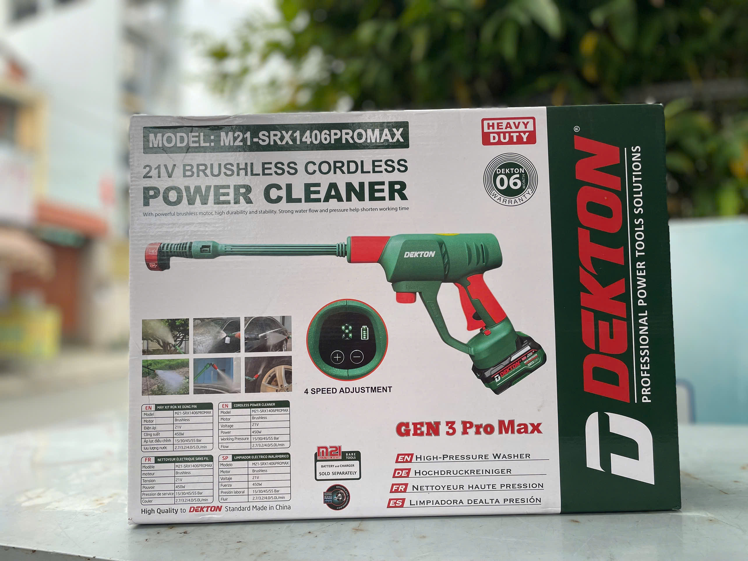 Máy rửa xe Pin Dekton M21-SRX1406Promax | 60 Bar – Motor Brushless