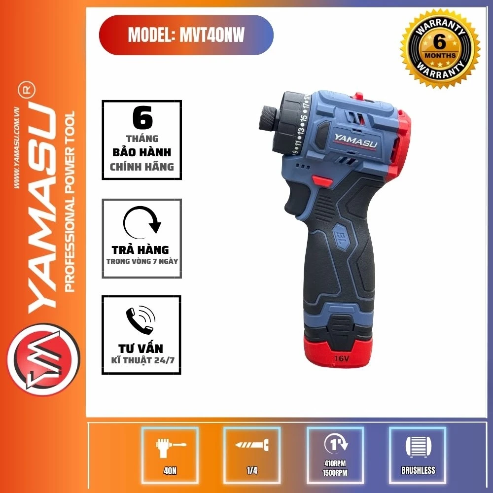 Máy chuyên vít cấp trượt YAMASU YMS-MVT40NW 16.8V