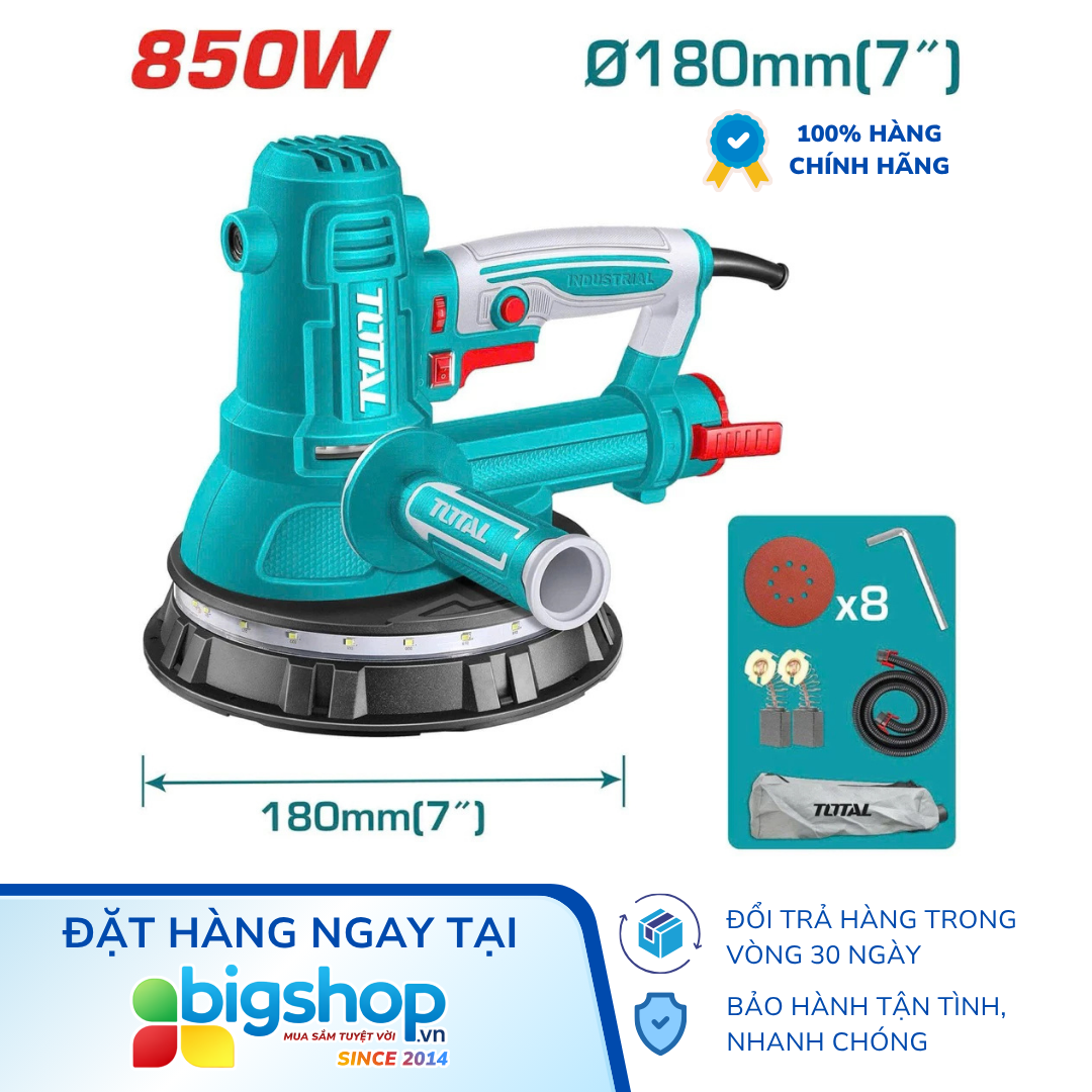 Máy chà tường không bụi TOTAL TDWS10508 (Đường kính 180mm, CS 850W)