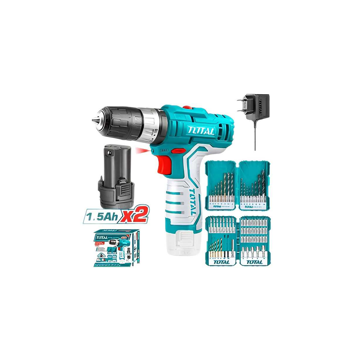 Bộ combo máy khoan pin TIDLI12201 12V,45 tuavít, 16 mũi khoan - TOSLI23022