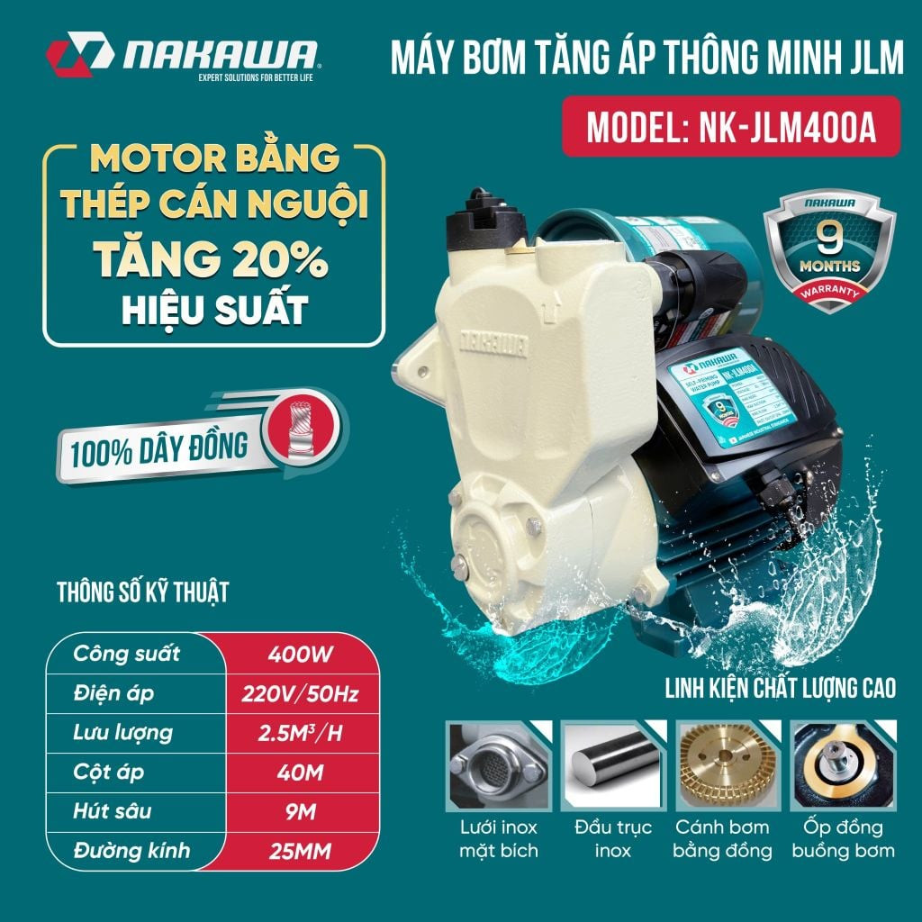 Máy bơm tăng áp thông minh NK-JLM400A