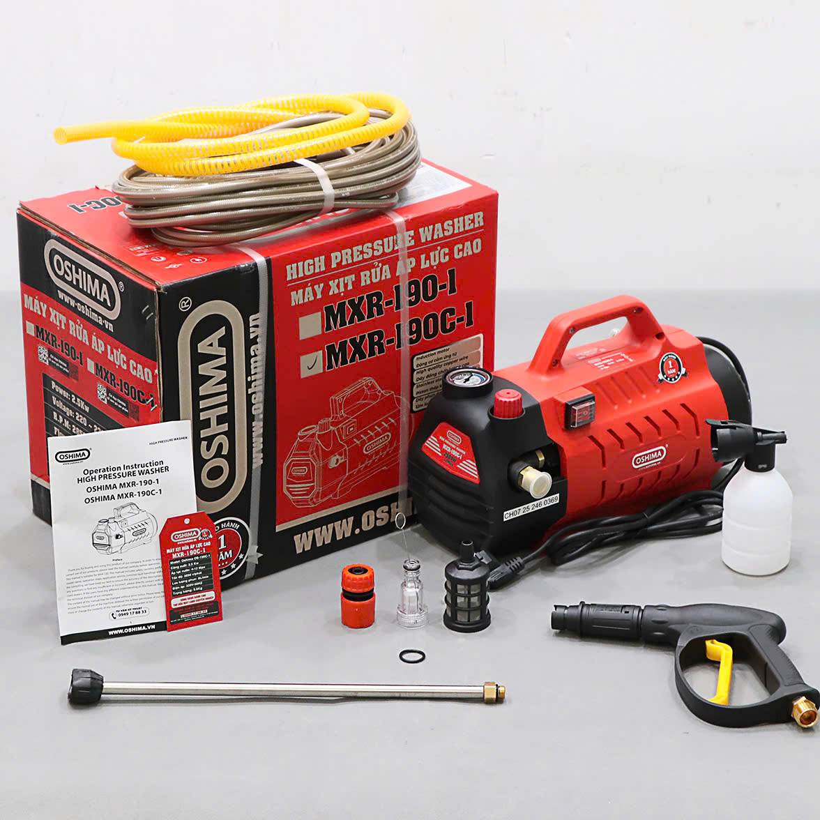 Máy xịt rửa OSHIMA MXR-190C-1 – 2500W, có chỉnh áp