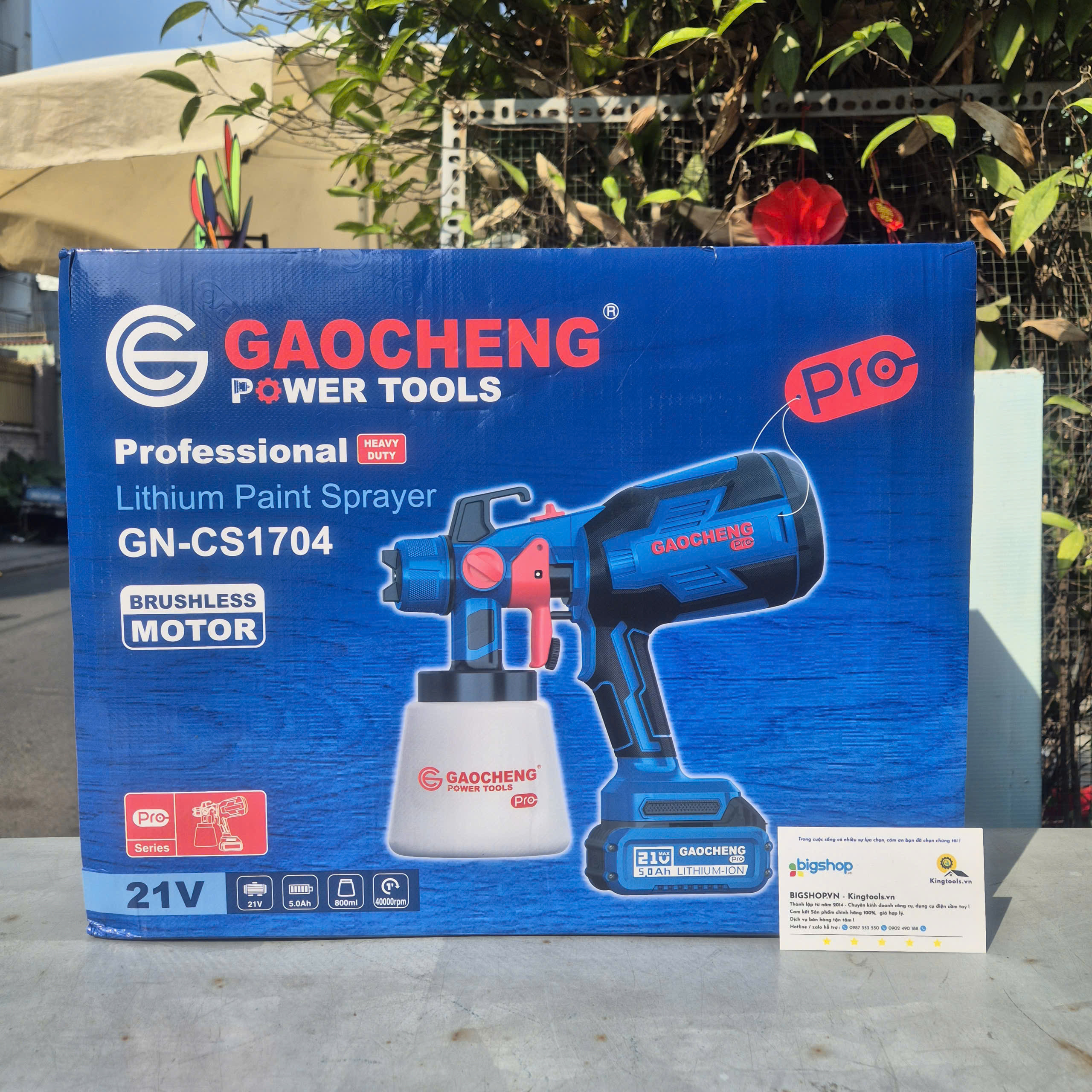 Máy phun sơn cầm tay dùng pin 21V GAOCHENG GN-CS1704