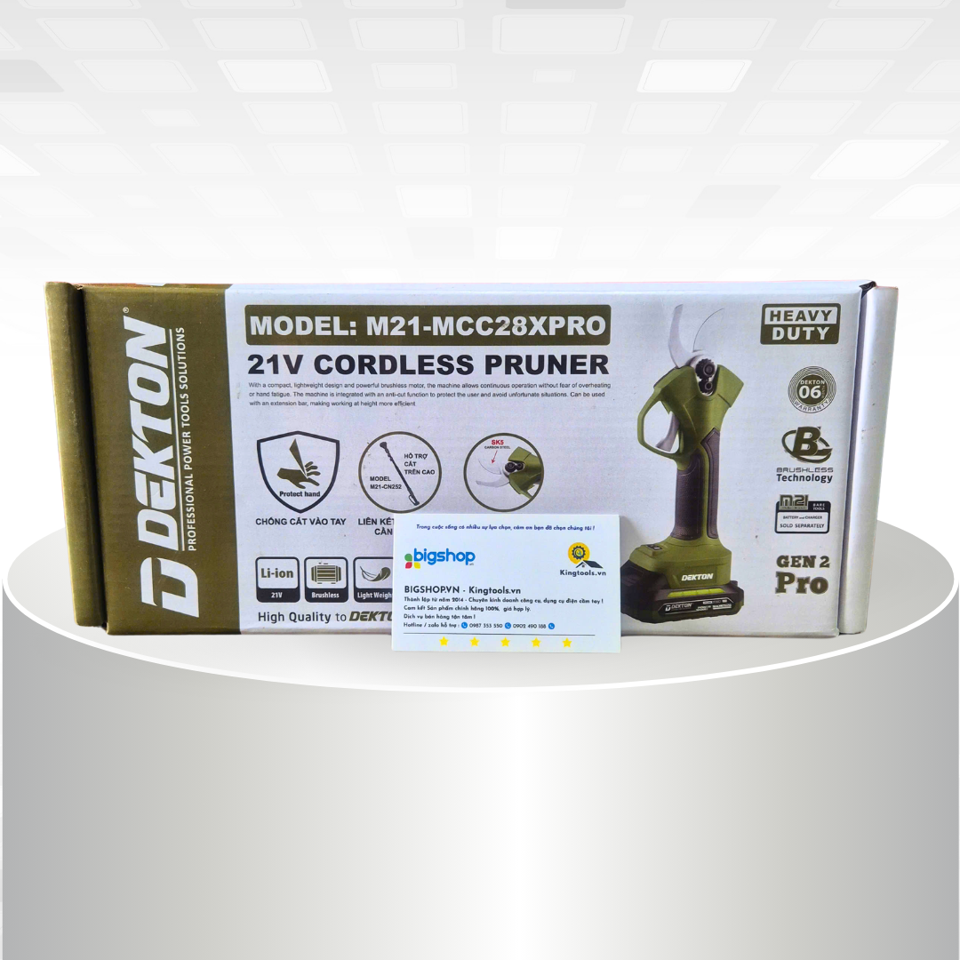 Kéo cắt cành pin 21V DEKTON M21-MCC28XPRO – Mở lưỡi 28mm