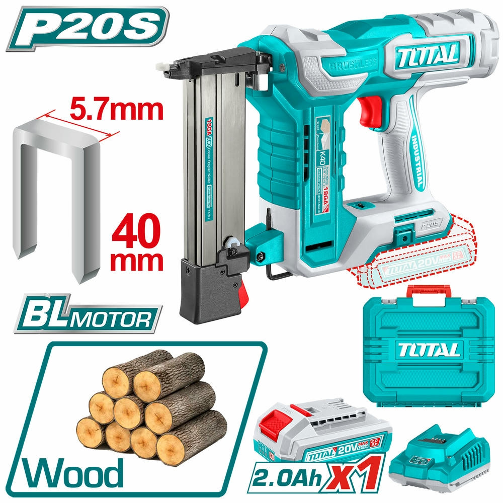 Máy bắn đinh U không chổi than dùng pin 20V – TCSNLI6008