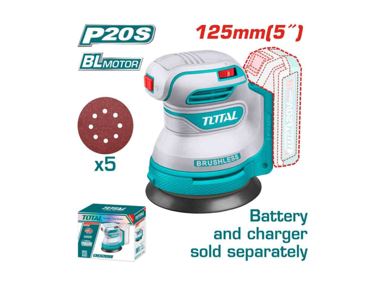 Máy Chà Nhám Không Chổi Than Dùng Pin 20V Total TROSLI2002