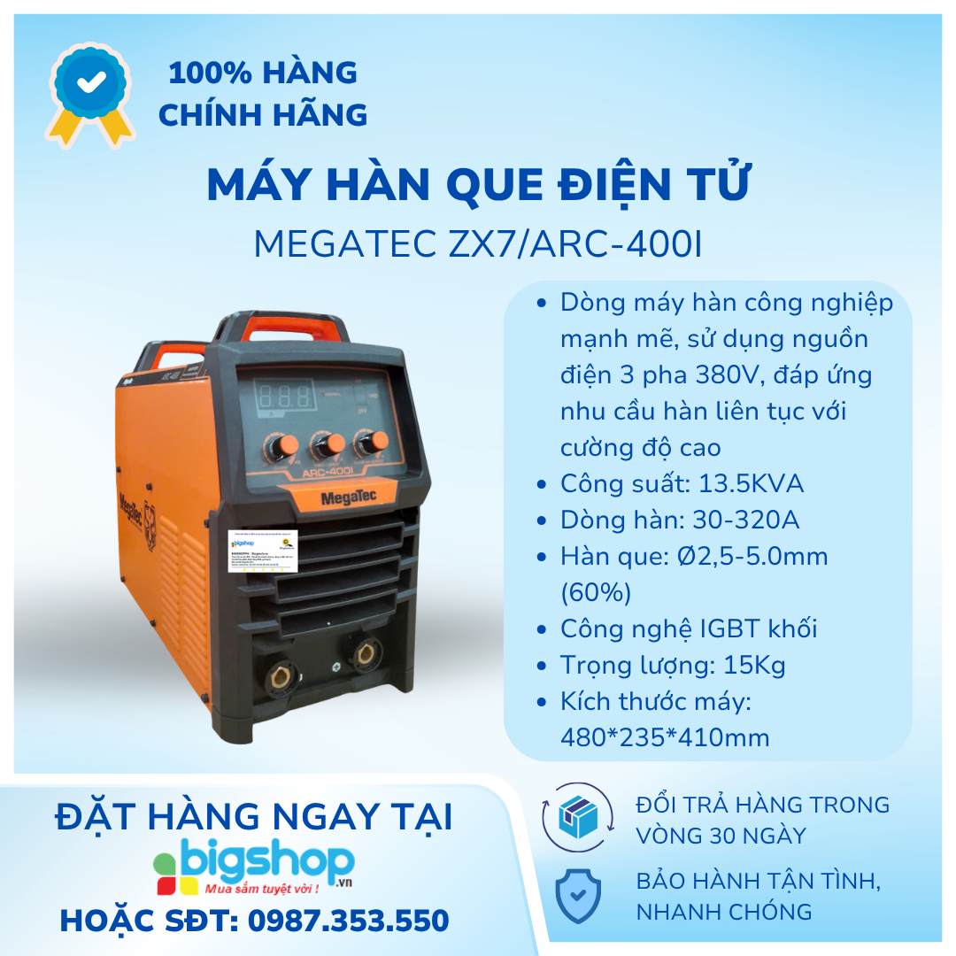 Máy hàn que Megatec ZX7-400I 3 pha