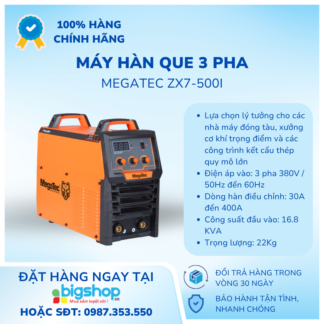 Máy hàn que Megatec ZX7-500I 3 pha