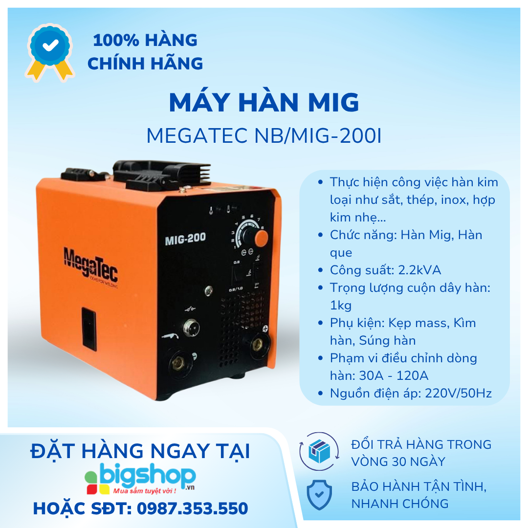Máy hàn mig Megatec NB/MIG-200I