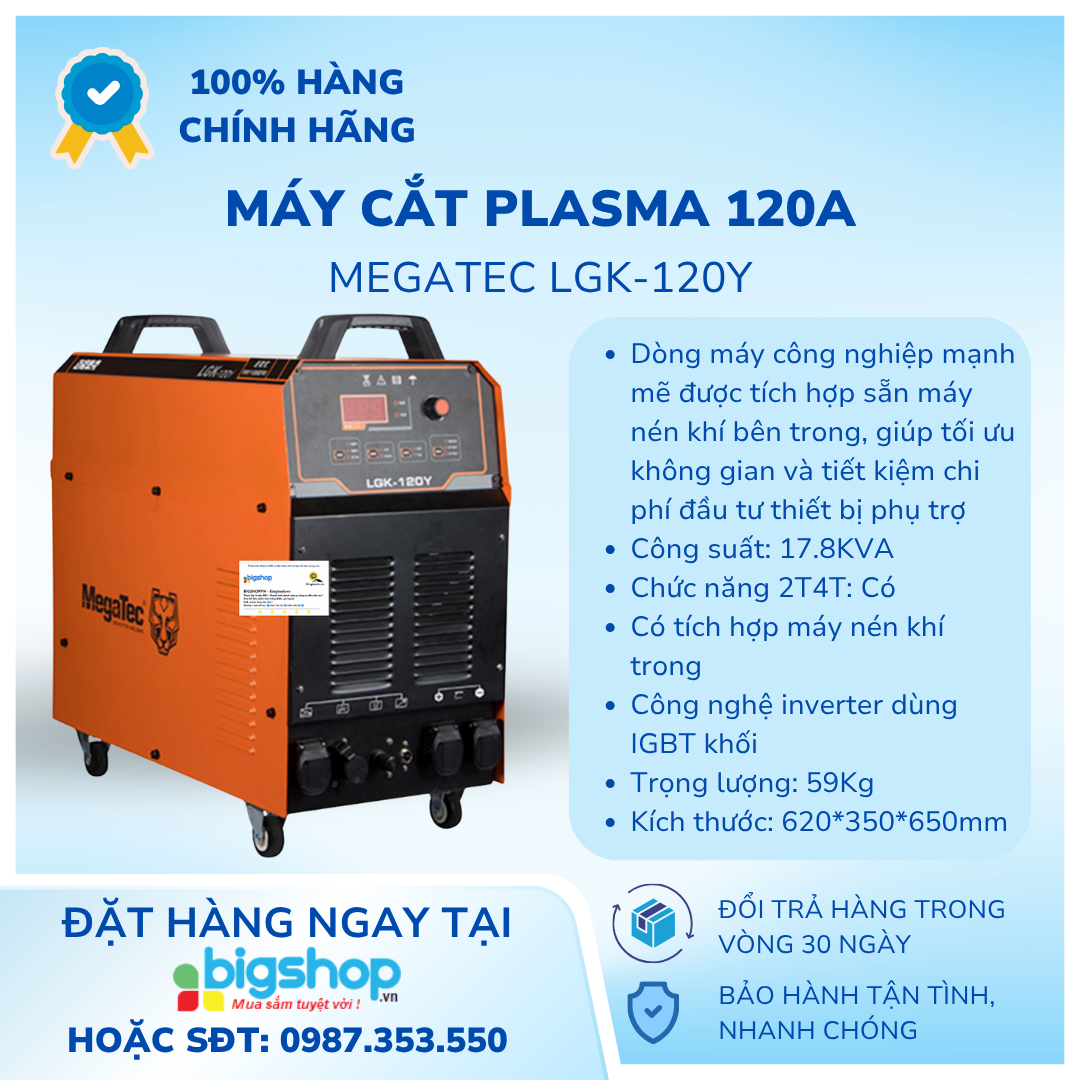 Máy cắt Plasma tích hợp máy nén khí trong 120A Megatec LGK-120Y
