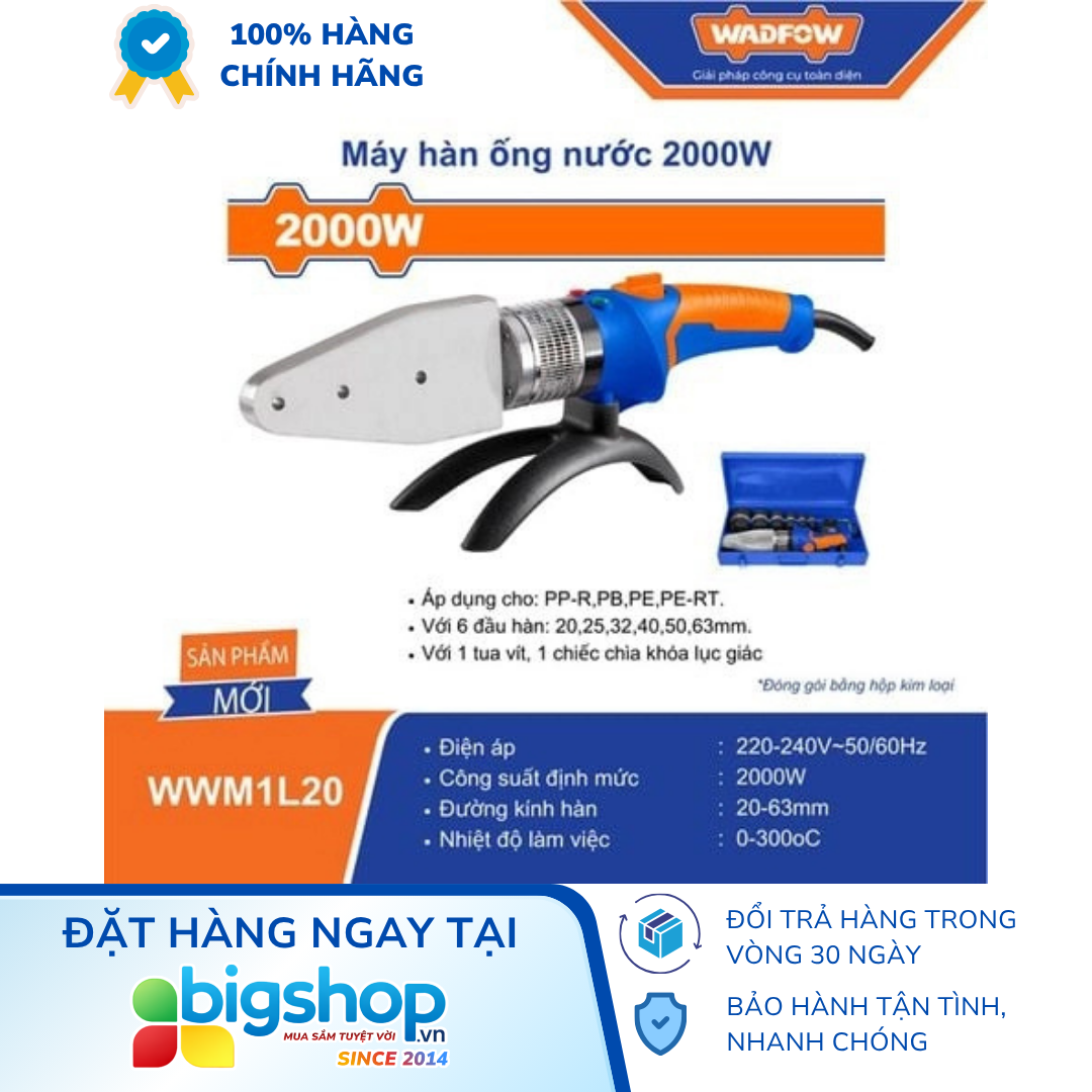 Máy hàn ống nước WADFOW WWM1L20 (Công suất 2000W, 63mm)