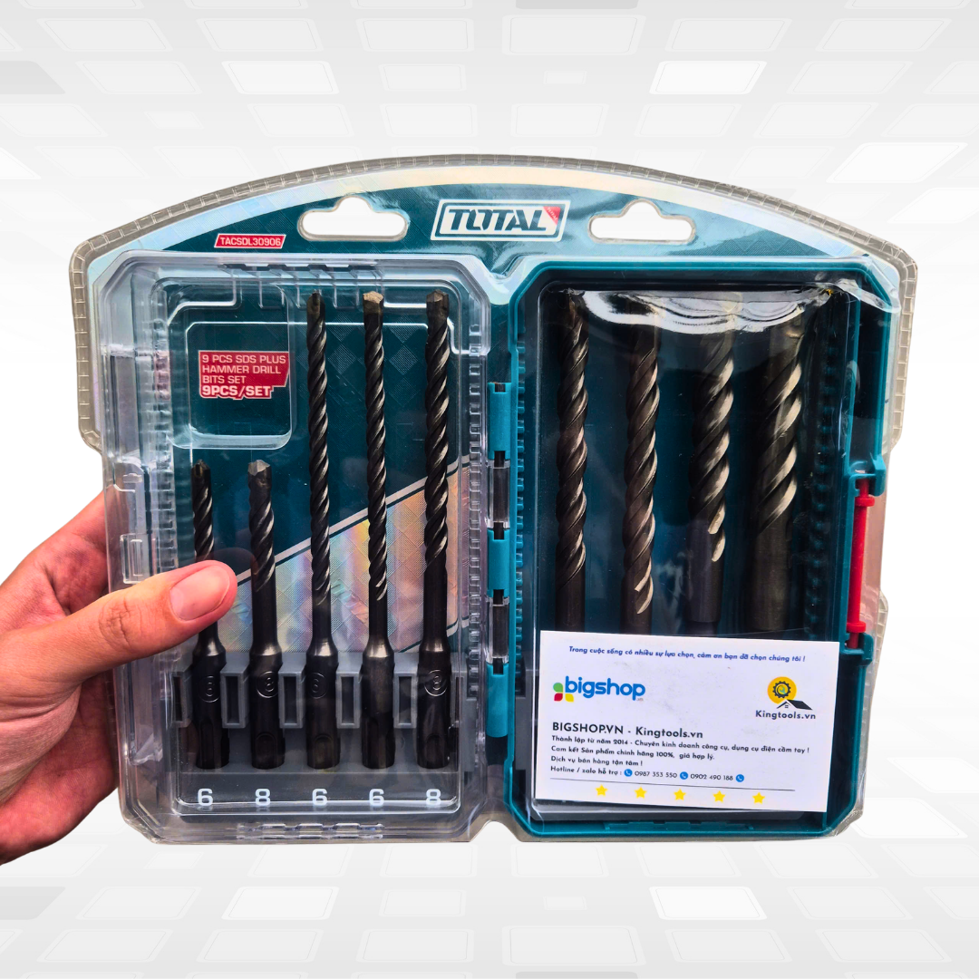 Bộ 9 mũi khoan bê tông SDS Plus TOTAL TACSDL30906