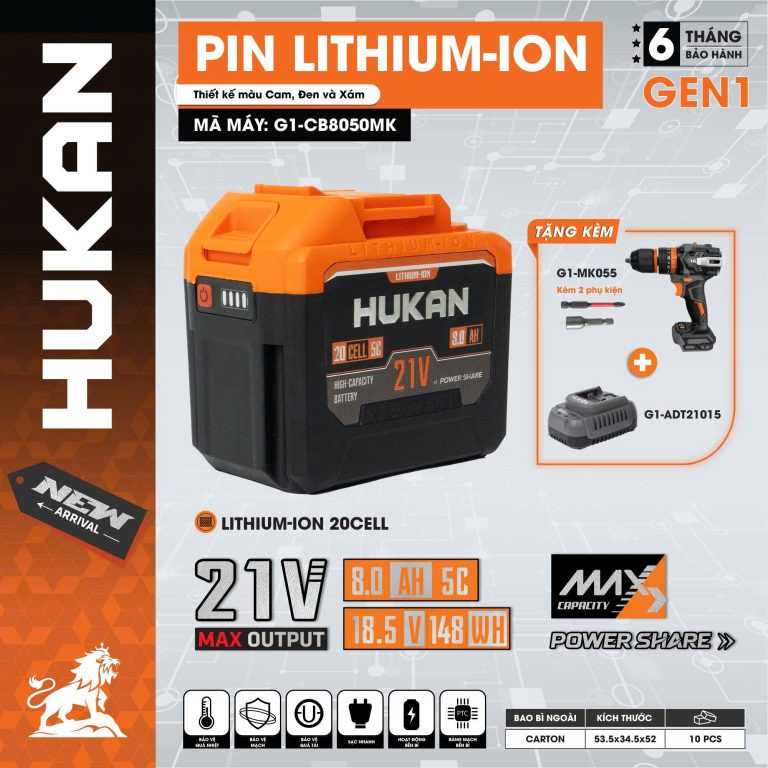 PIN LITHIUM-ION 20CELL (GEN 1) G1-CB8050MK