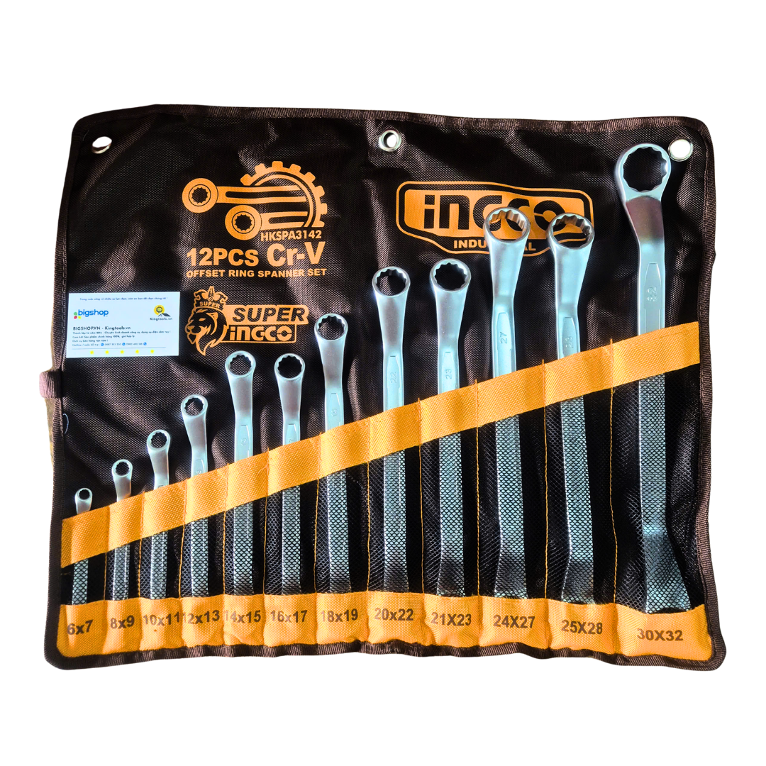 Bộ cờ lê hai vòng INGCO HKSPA3142 - 12 chi tiết (6–32mm)