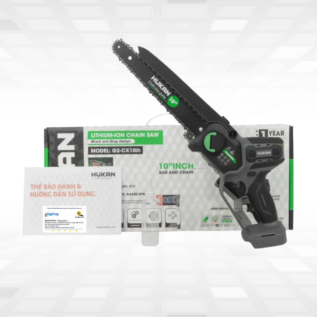 Máy cưa xích dùng pin HUKAN G2-CX10ih (GEN 2) - Lam 10 inch, Thân máy