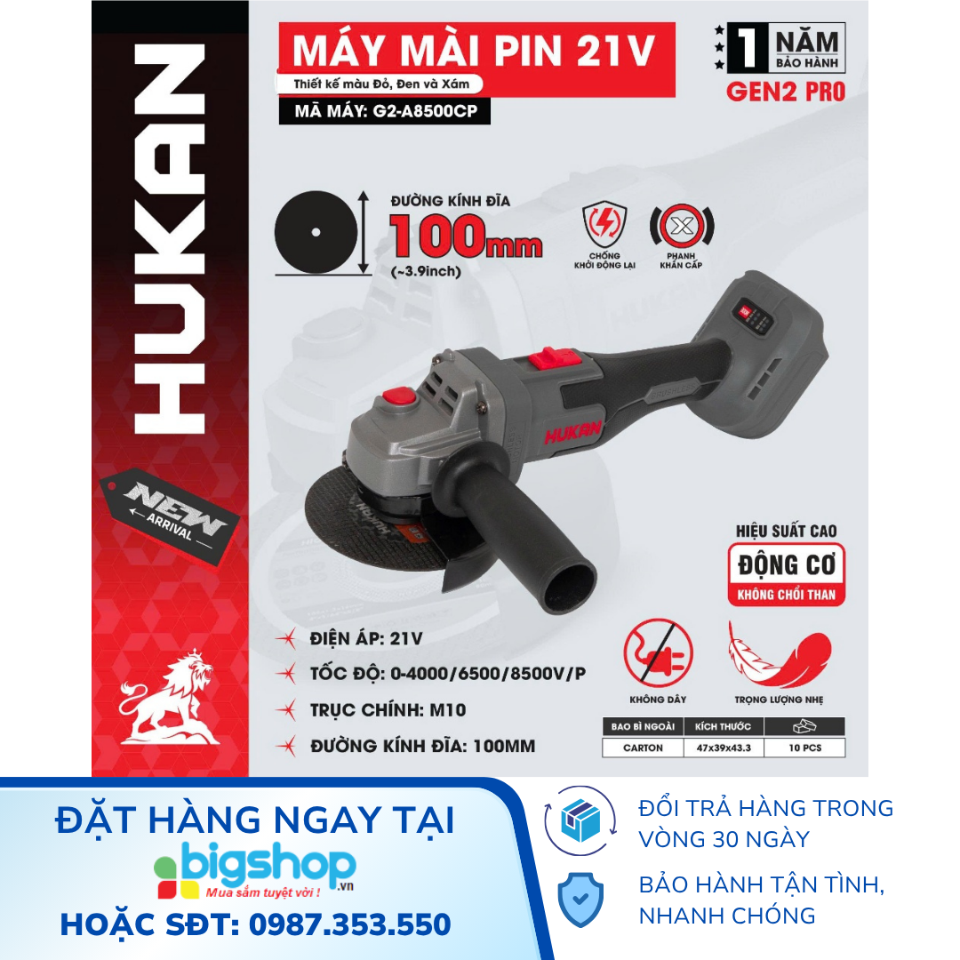 Thân máy mài pin HUKAN G2-A8500CP (Gen 2) – 3 tốc độ
