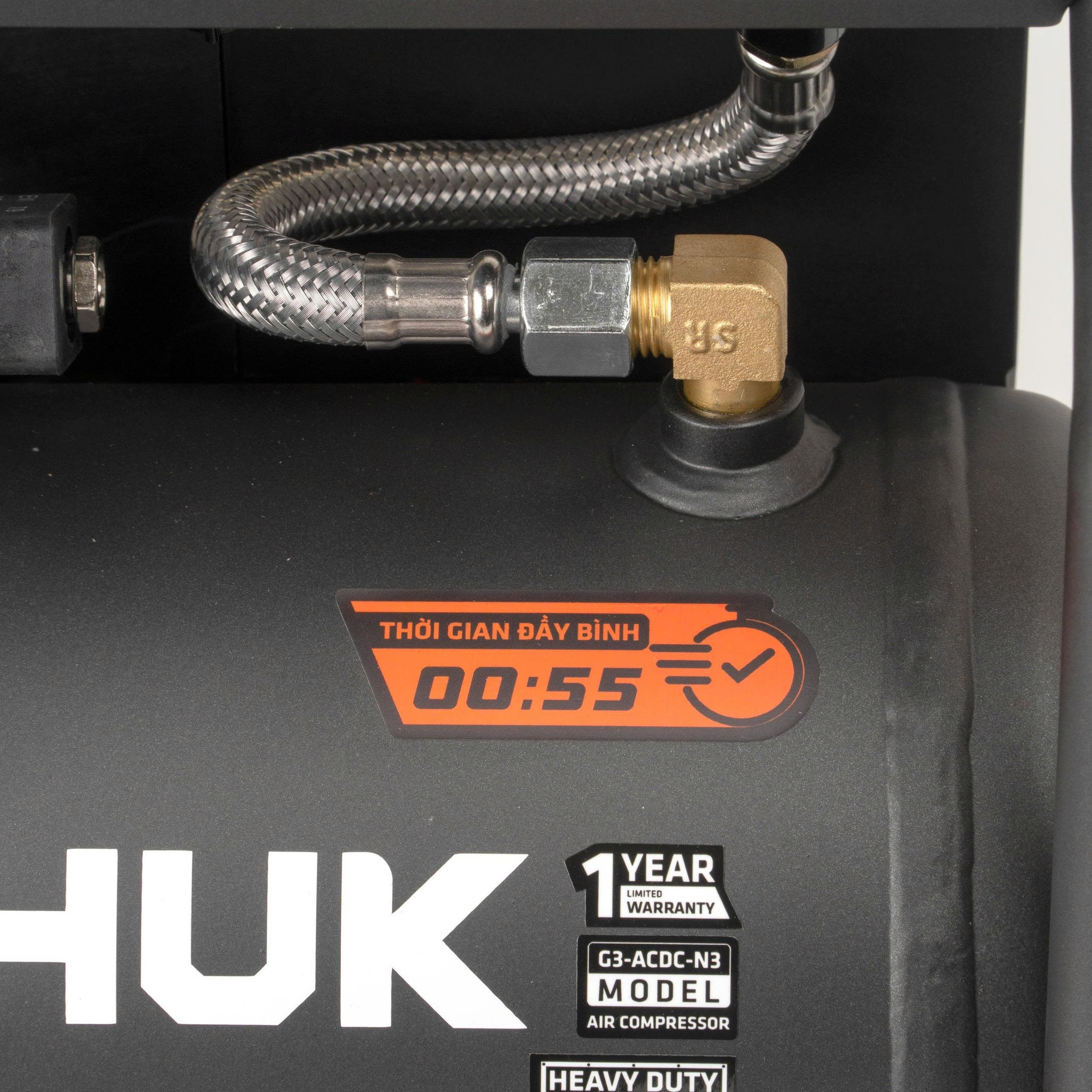 Máy Nén Khí Không Dầu Hukan GEN3 G3-ACDC-N3 – Dùng Pin & Điện 220V, Công Suất 350W, Bình 3L