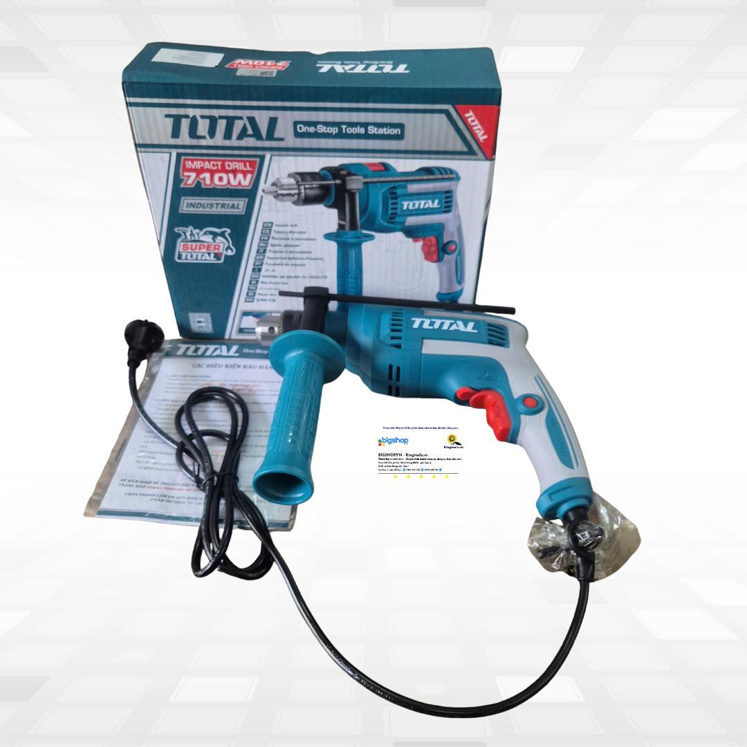 Máy Khoan Búa TOTAL TG1071366E (CS 710W, đầu kẹp 13mm)