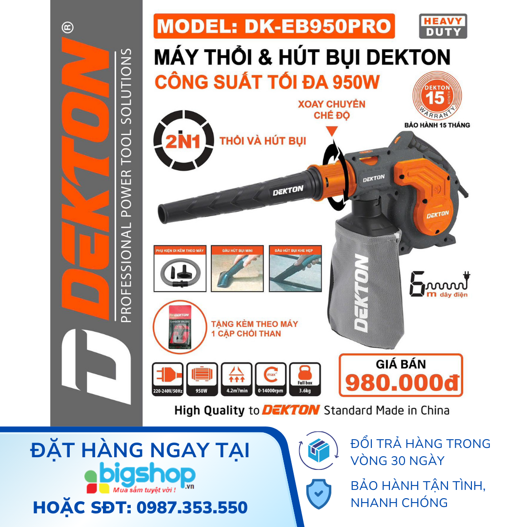 Máy Thổi Bụi & Hút Bụi Dekton DK-EB950PRO / DK-EB950XPRO 950W