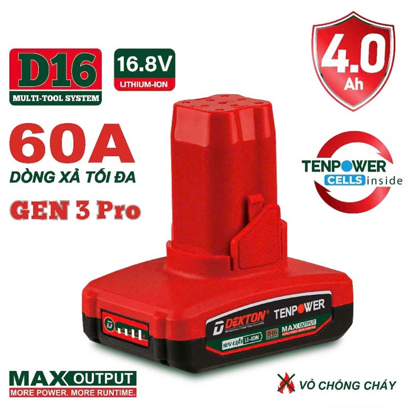 Pin 4.0Ah DEKTON D16-B4060PRO (16.8V)