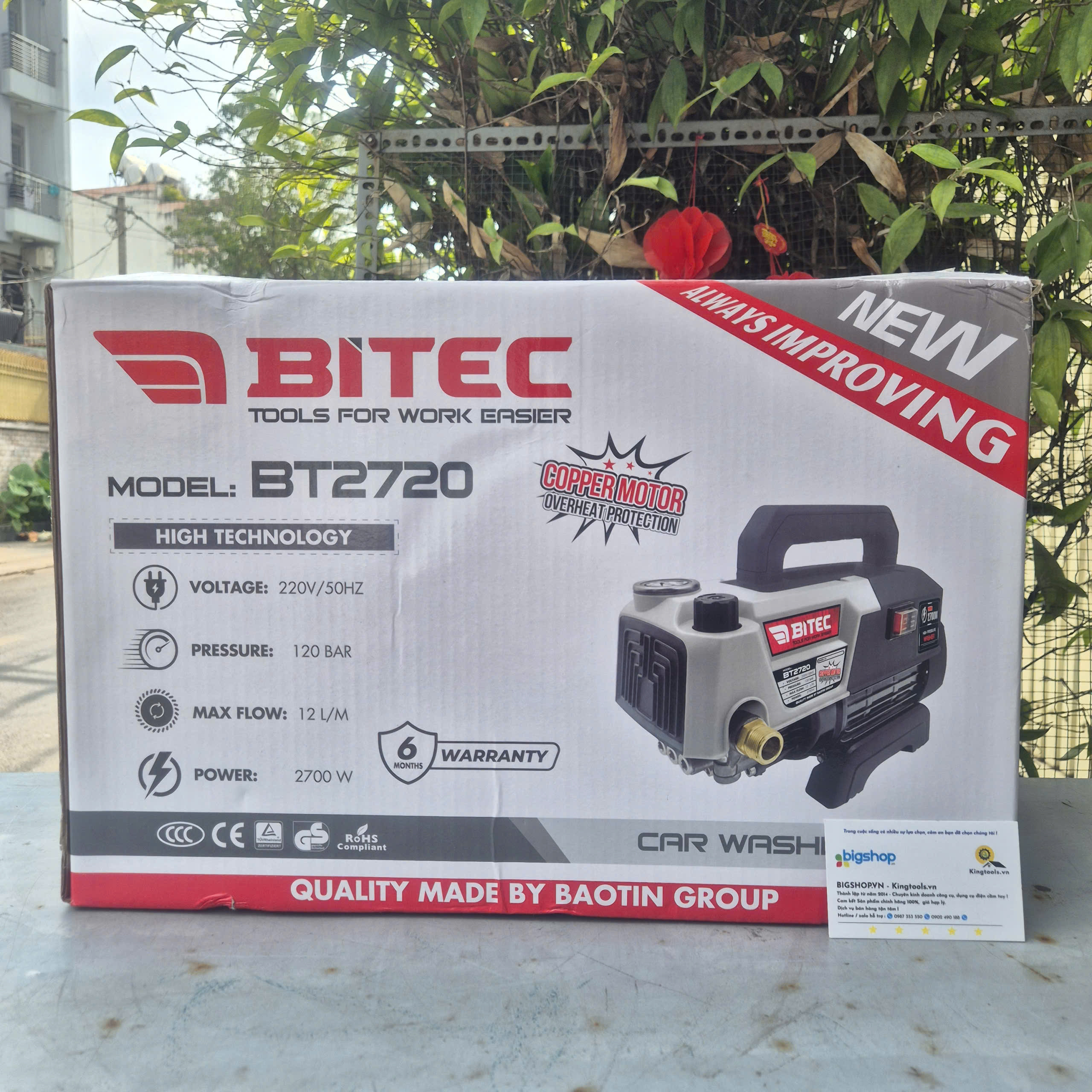 Máy xịt rửa Bitec BT2720, CS 2700W, 120Bar