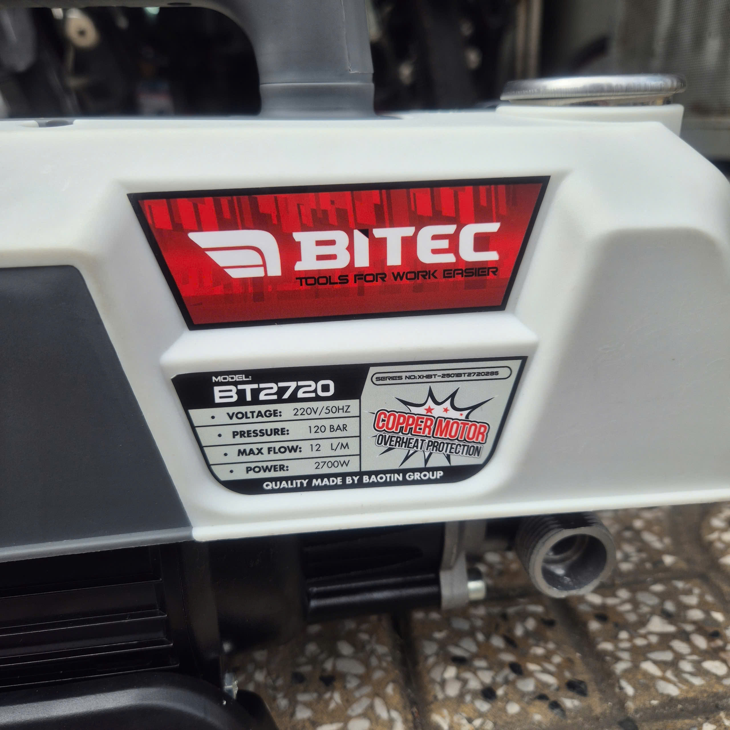 Máy xịt rửa Bitec BT2720, CS 2700W, 120Bar