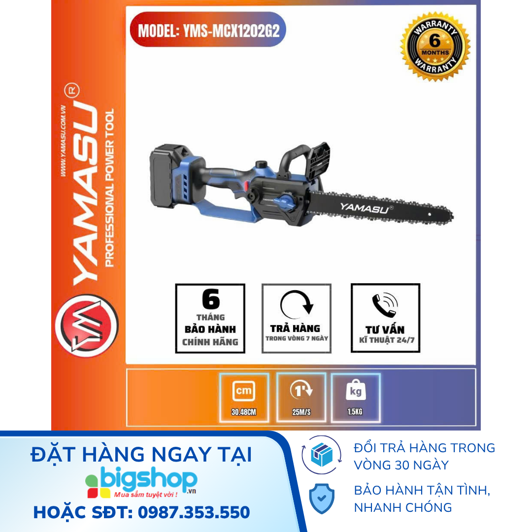 Máy Cưa Xích Dùng Pin 21V Yamasu YMS-MCX1202G2