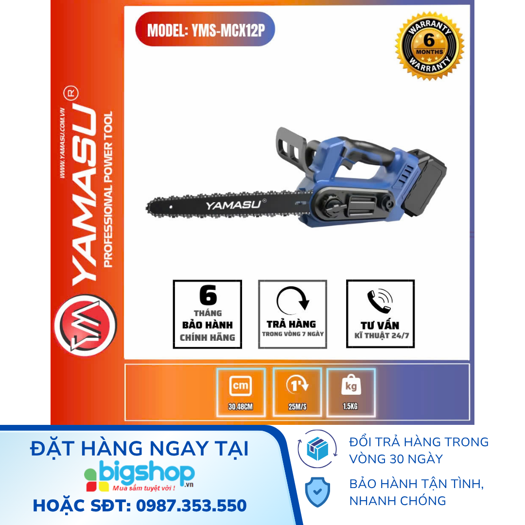 Máy Cưa Xích Dùng Pin 21V Yamasu YMS-MCX12PG2