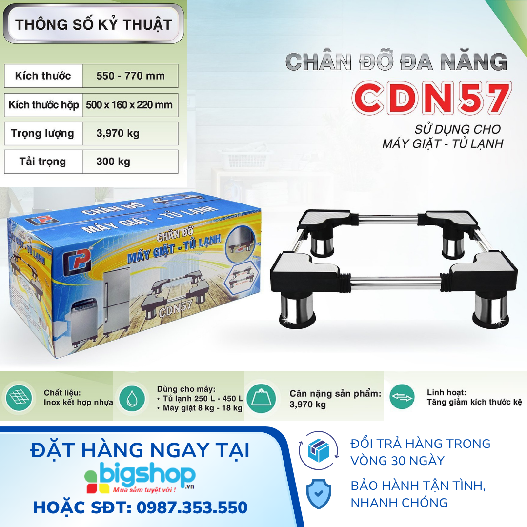 Chân Đỡ Máy Giặt - Tủ Lạnh Cảnh Phong CDN57