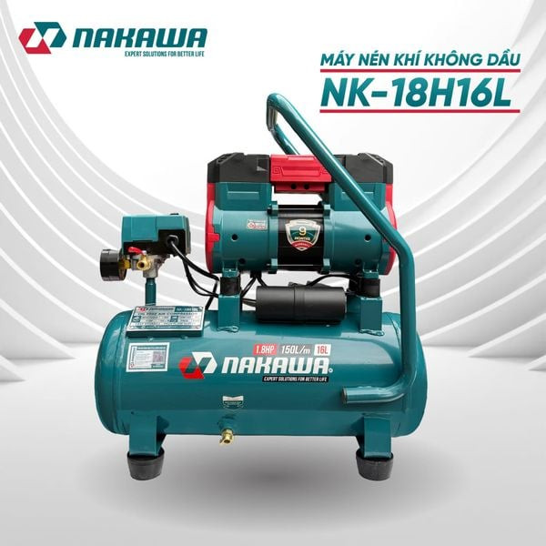 Máy nén khí không dầu, tốc nhanh, siêu êm NK-18H16L - 16 lít
