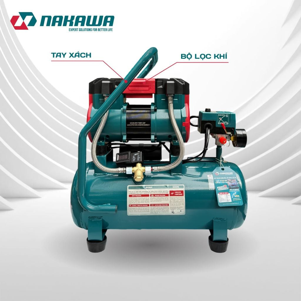 Máy nén khí không dầu, tốc nhanh, siêu êm NK-18H16L - 16 lít