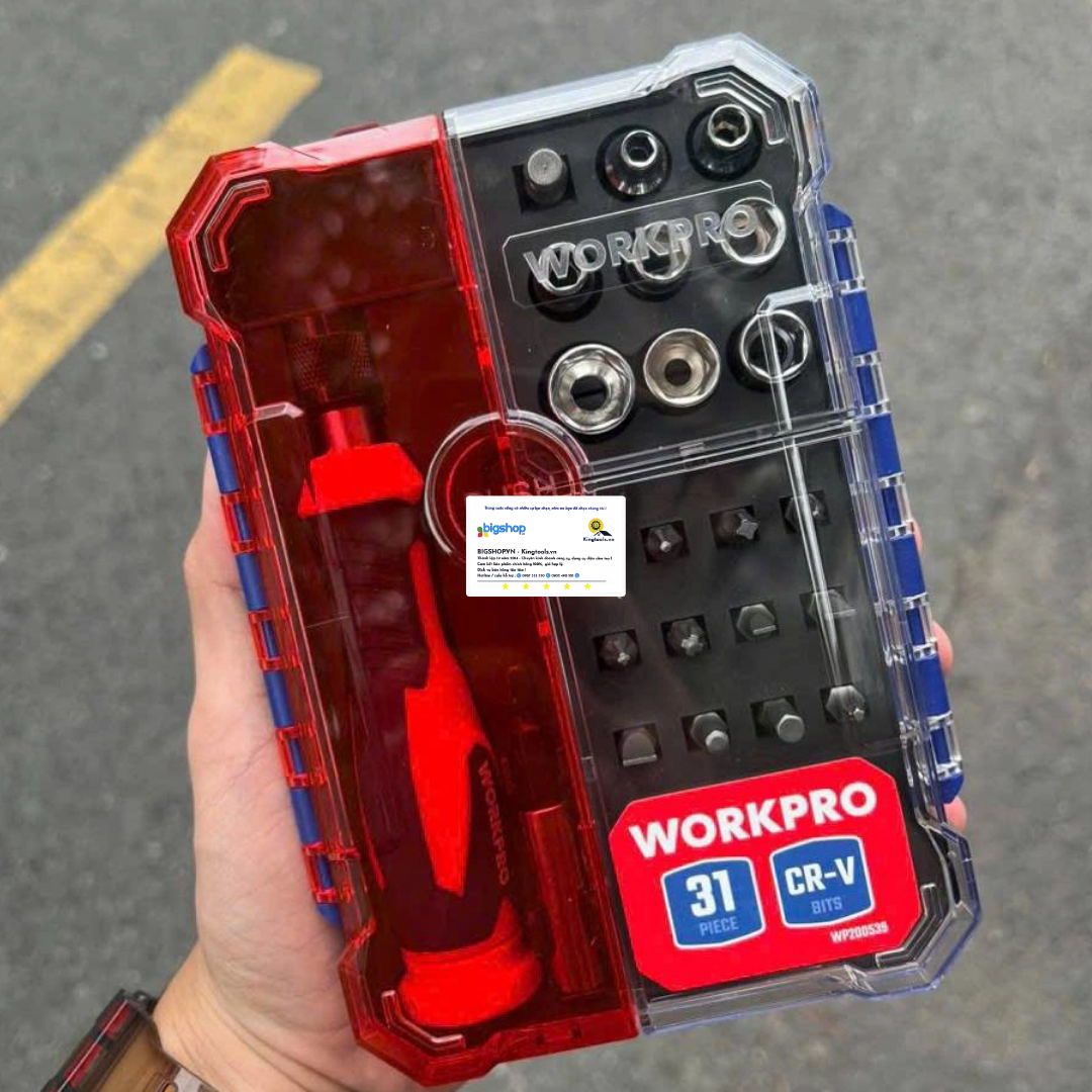 Bộ tua vít và đầu vặn 31 món Workpro WP200539
