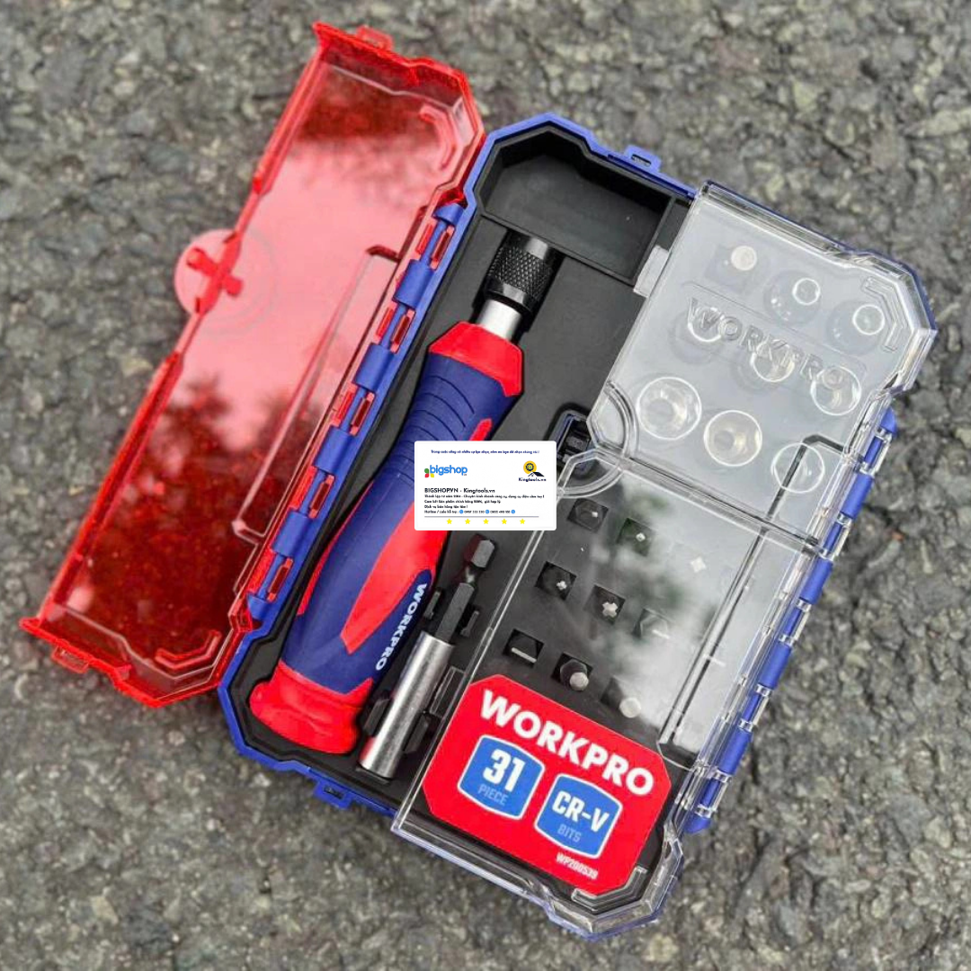 Bộ tua vít và đầu vặn 31 món Workpro WP200539