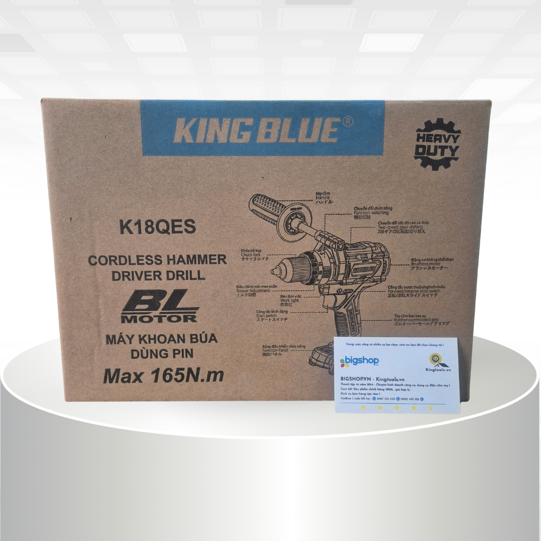 Máy Khoan 3 Chức Năng 18V KINGBLUE K18QES (Thân máy và mũi khoan)