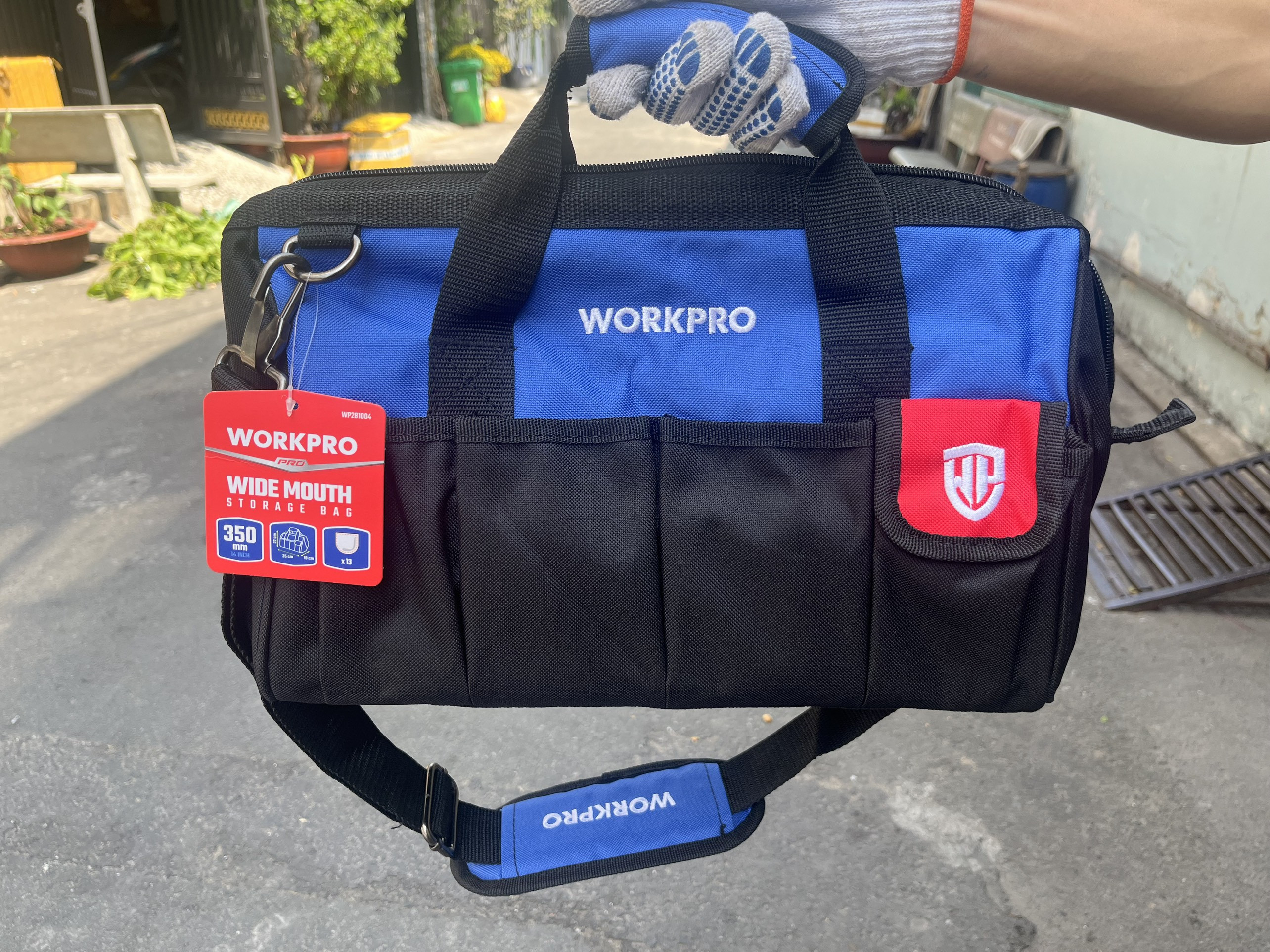 Túi đựng dụng cụ bằng vải dệt, kích thước 460mm (18 inches) Workpro WP281005