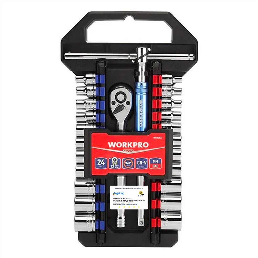 Bộ đầu cờ lê thay thế 24 món Workpro WP202553