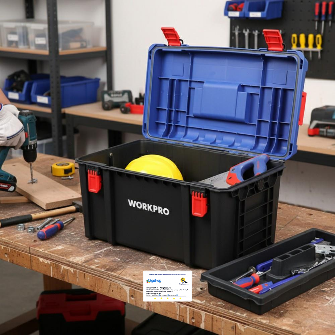Hộp đựng dụng cụ bằng nhựa, có thể xếp chồng Workpro WP283031