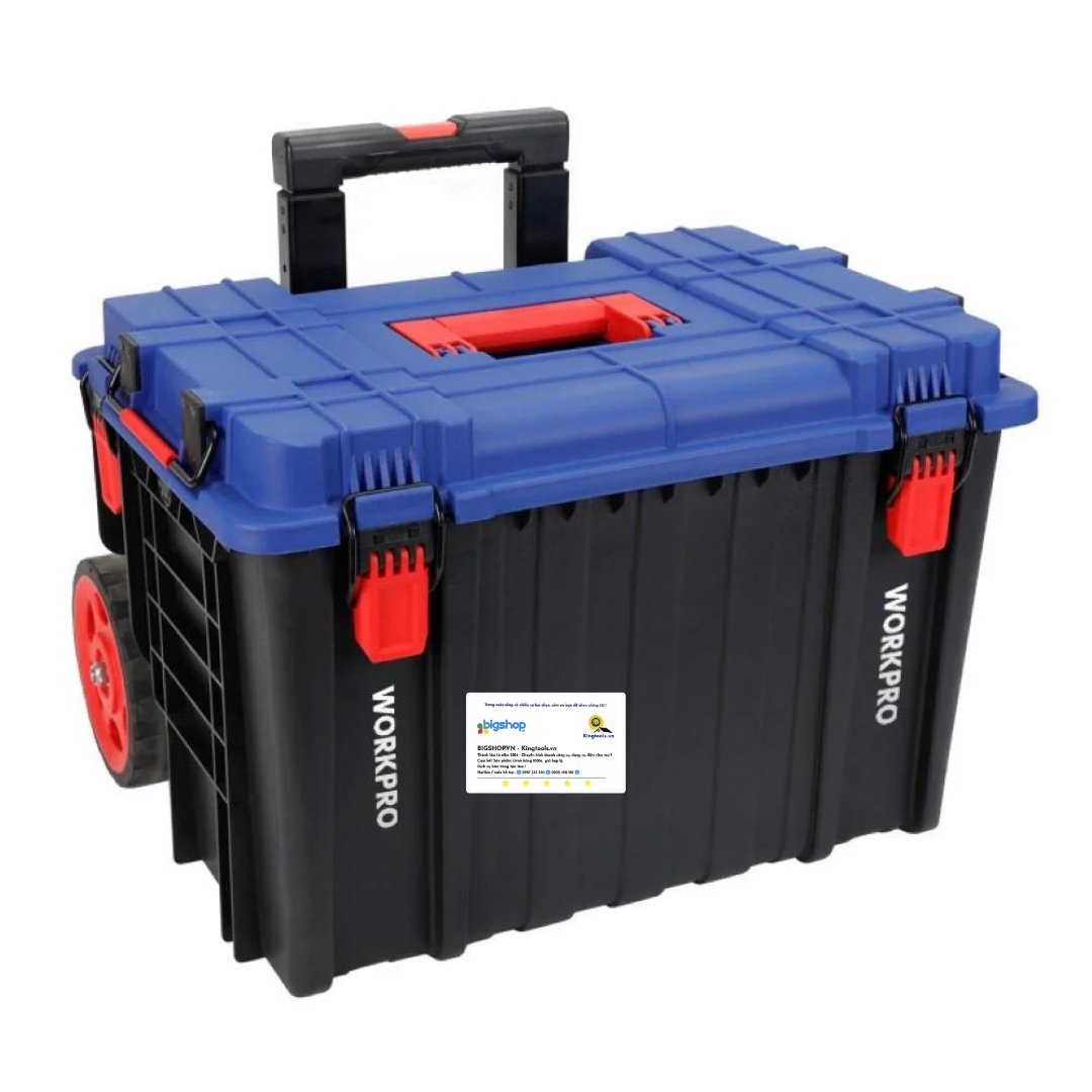 Hộp đựng dụng cụ bằng nhựa có bánh xe, có thể xếp chồng Workpro WP283032